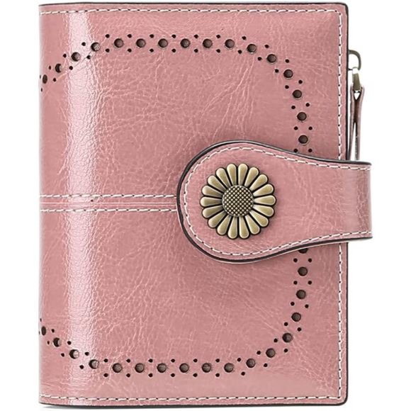 Small Womens Wallet Leather Bifold Card Holder RFID Blocking Zipper Coin Pocket - Picture 1 of 6